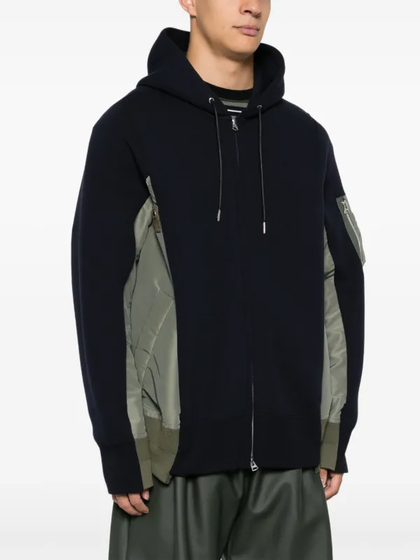 sacai異素材パーカー サイズ2 sacai（サカイ）パーカー 黒 サイズ:2(M位) メンズ/2200566623059