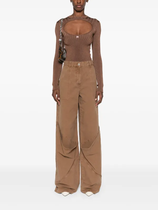 The Attico Long Trousers | Brown | FARFETCH ID