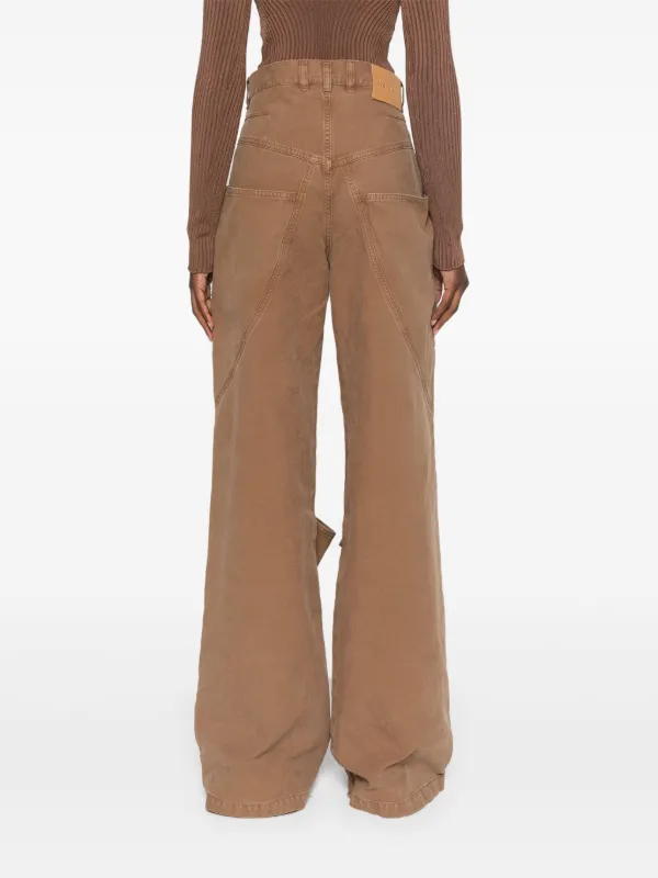 【関税込み】The Attico ブラック＆ベージュ ロング ジーンズ The Attico layered-waist Jeans | Black | FARFETCH JO