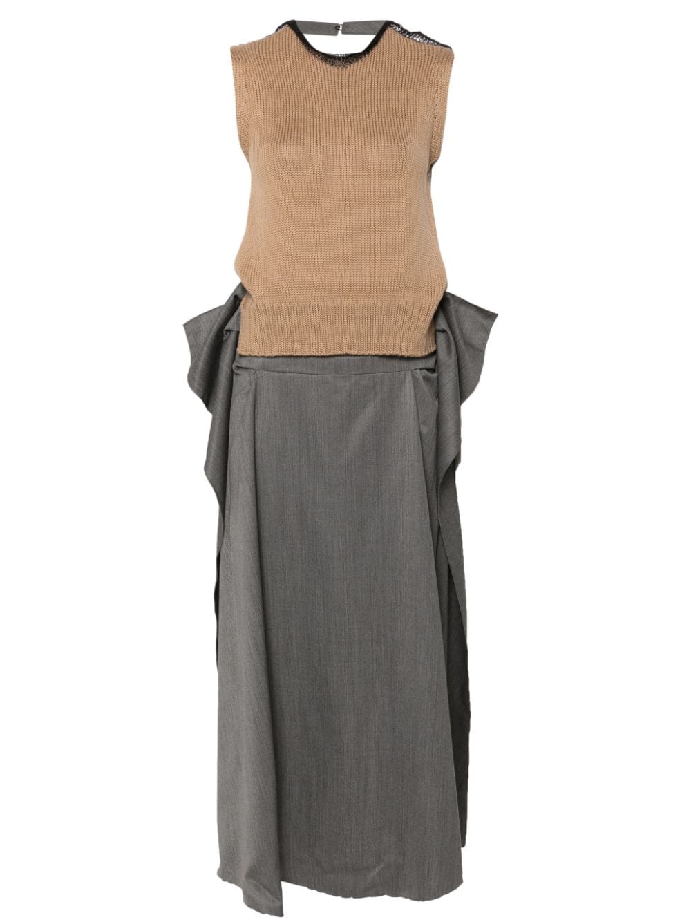 Shop Litkovskaya Draped Midi Dress In Grey