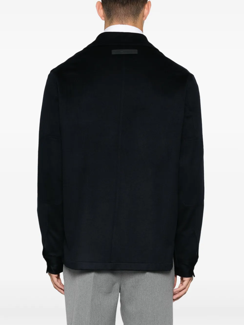 Shop Zegna Oasi Cashmere Alba Overshirt In 蓝色