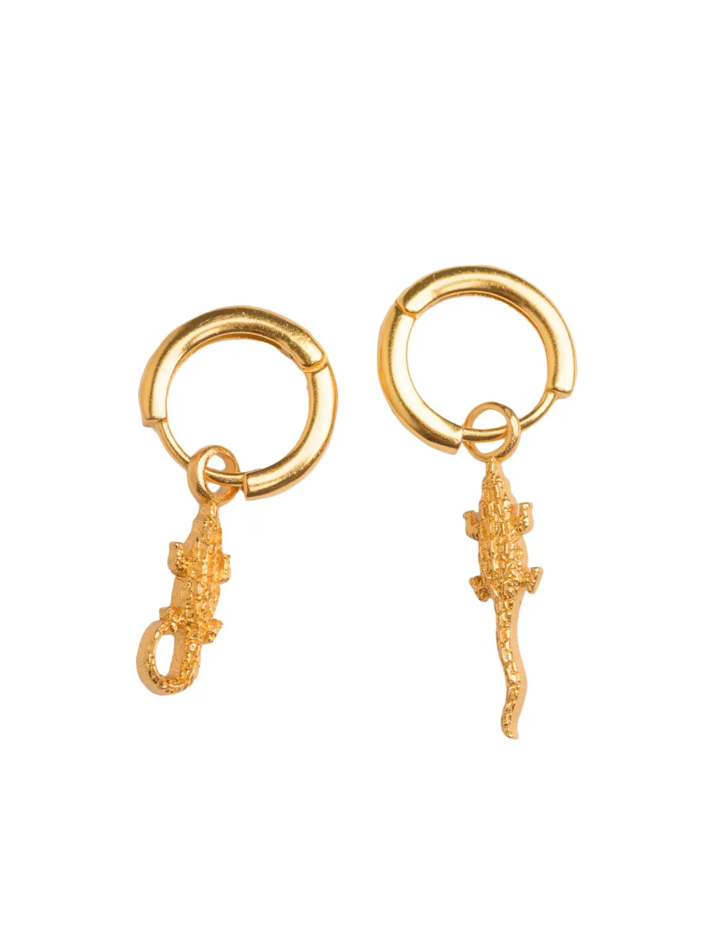 Natia X Lako Crocodile Hoop Earrings In Gold