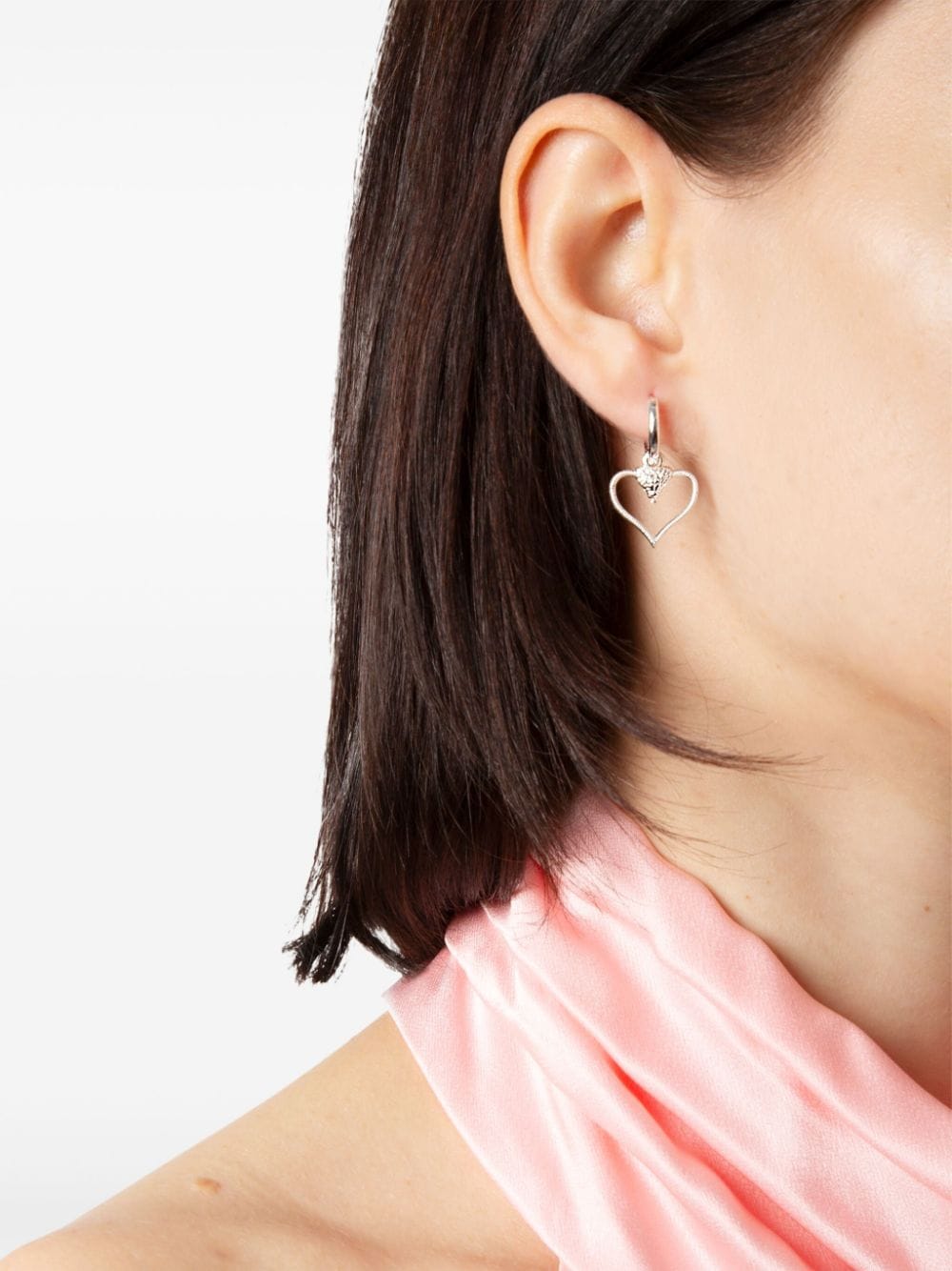 Shop Natia X Lako Tiny Cobra Hoop Earrings In Silver