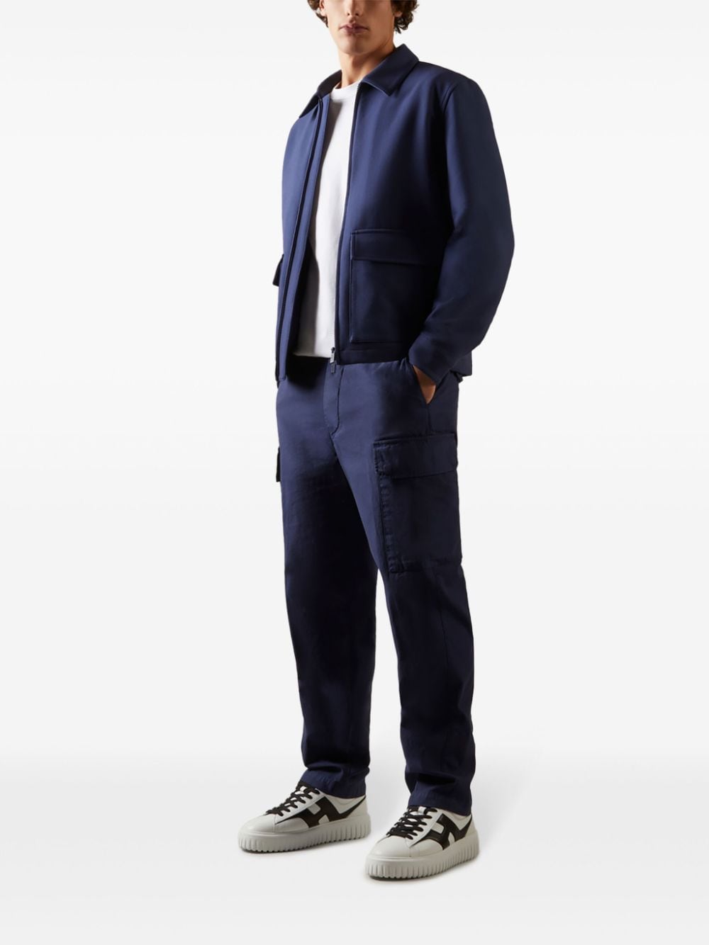 Shop Hogan Cargo Trousers In Blue