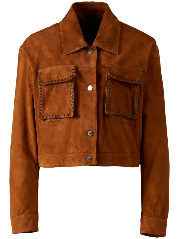 Leather trucker jacket women best sale