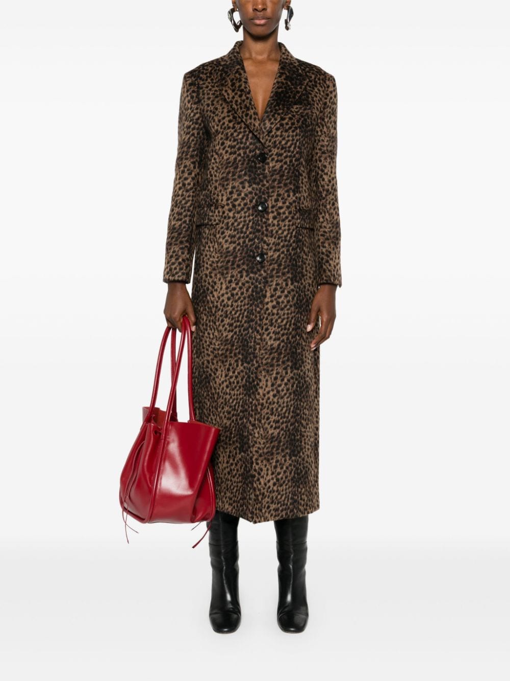 ERALDO leopard-print coat - Bruin