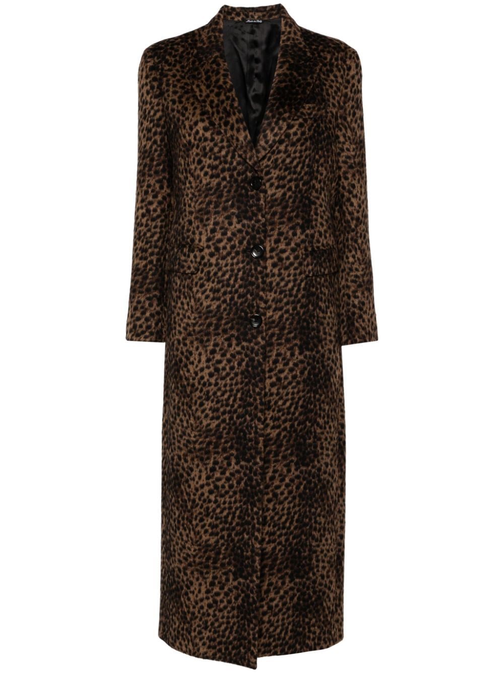 Shop Eraldo Leopard-print Coat In Brown