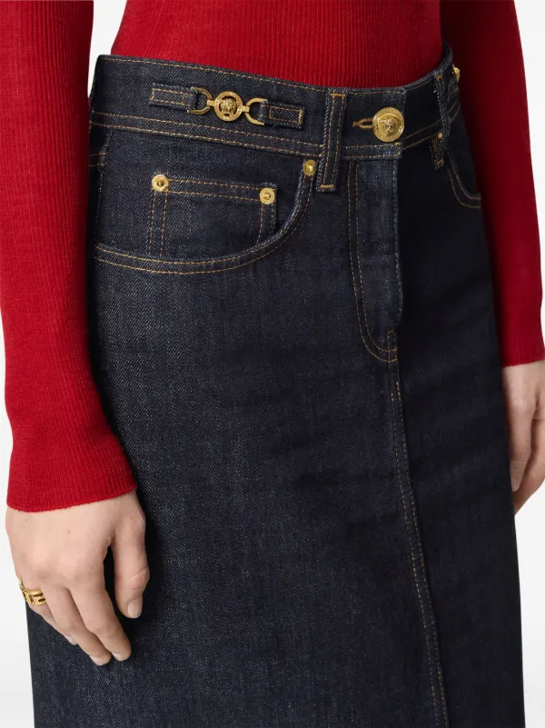 【送料&関税込】Versace Medusa 95 High-waist Denim Skirt Versace 'medusa '95' Denim Skirt | italist