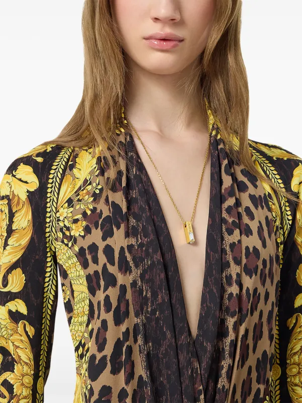 トップス VERSACE python pattern high neck cut sew Versace Jeans Couture top women E77HAH218-EJS406_EL01