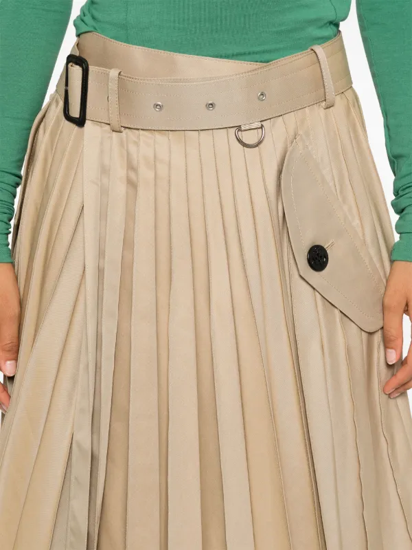 Sacai プリーツ スカート | ニュートラル | FARFETCH JP