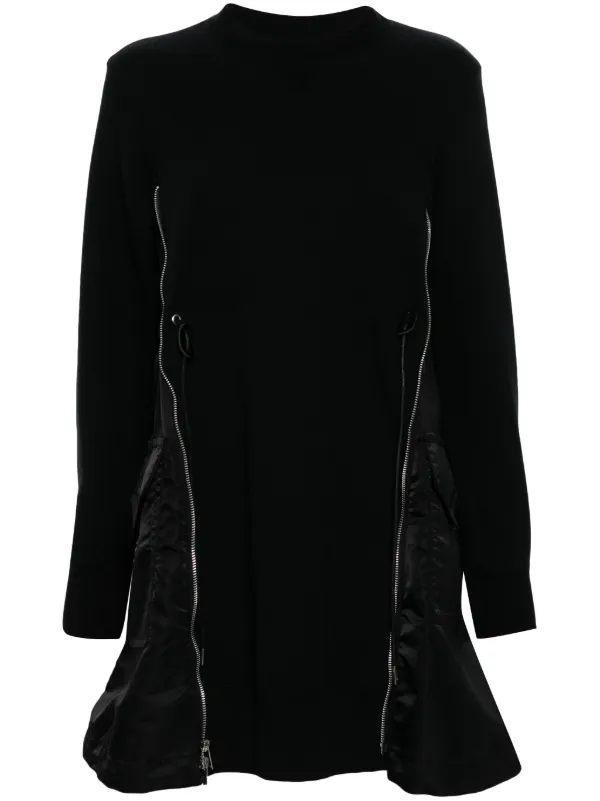 Sacai Sponge Mini Dress in Black