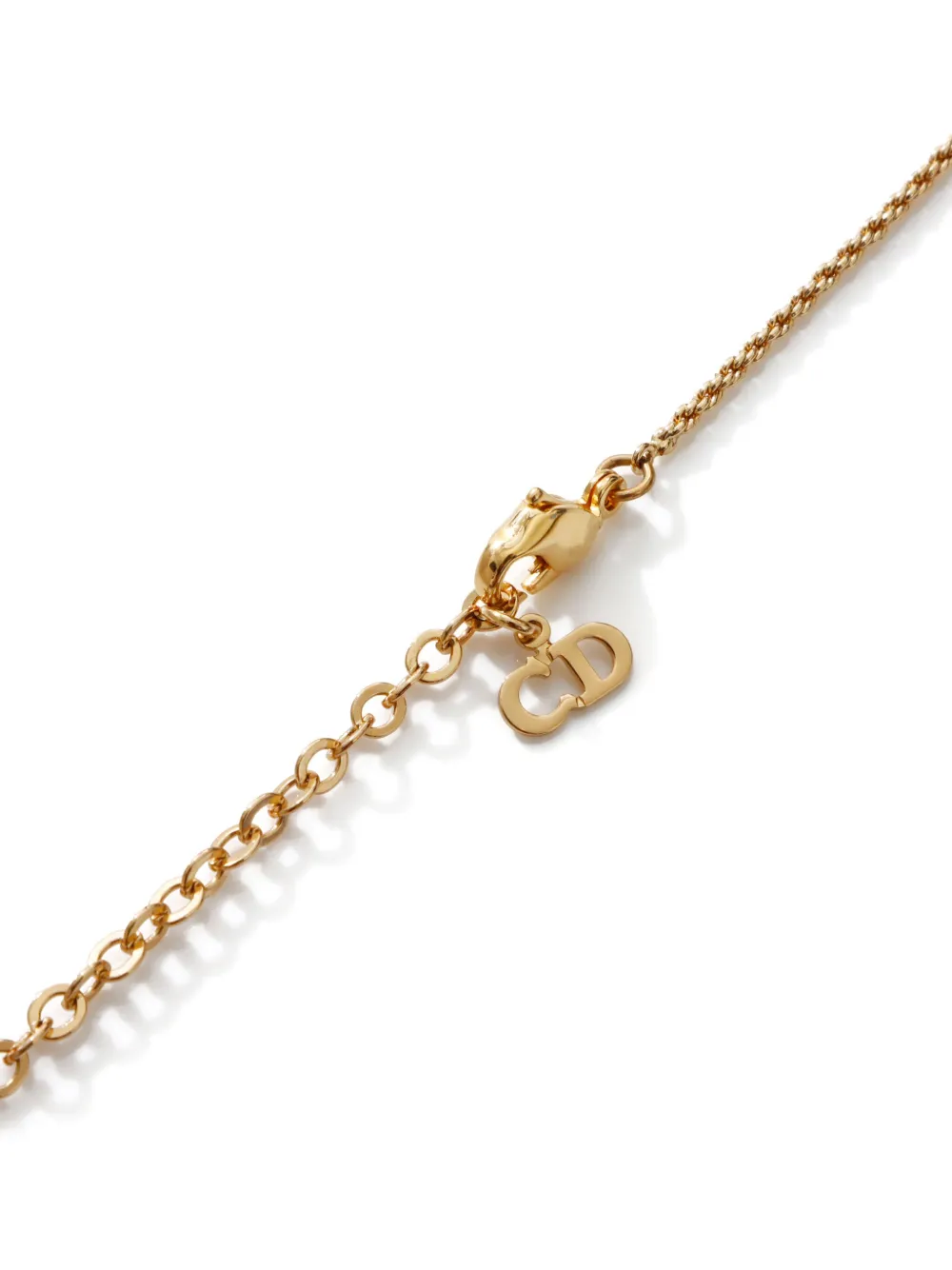 Pre-owned Dior Logo Pendant Necklace In 金色
