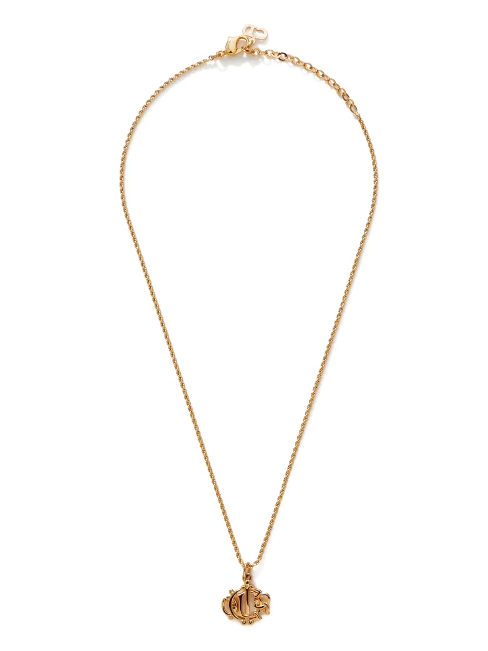 Pre-owned Dior Logo Pendant Necklace In 金色