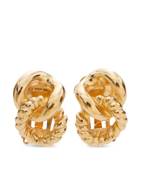 Christian Dior Pre-Owned aretes de clip con cadena