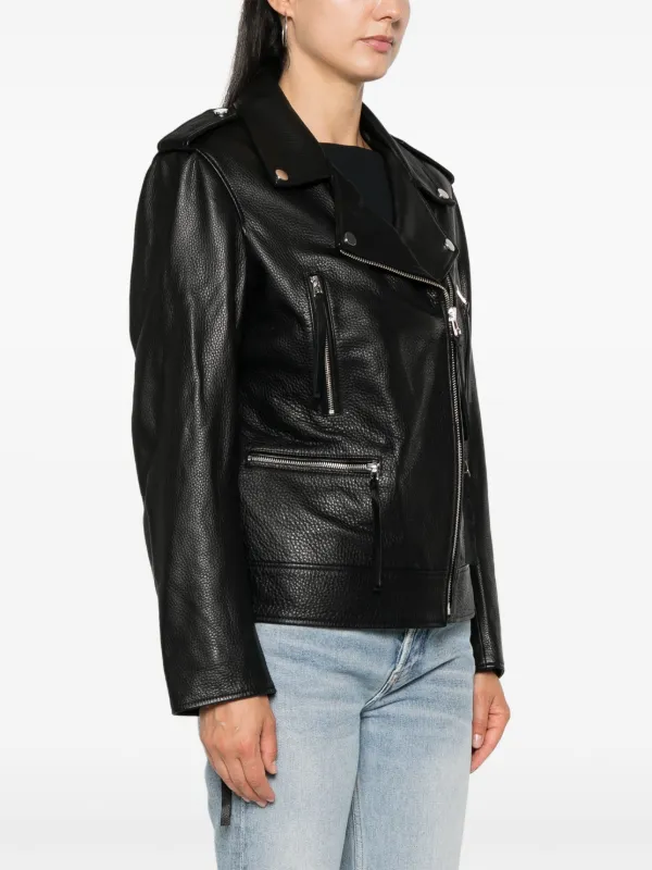 ジャケット REMAIN Woman Jacket Black 502325 100 REMAIN Leather Biker Jacket | Black | FARFETCH
