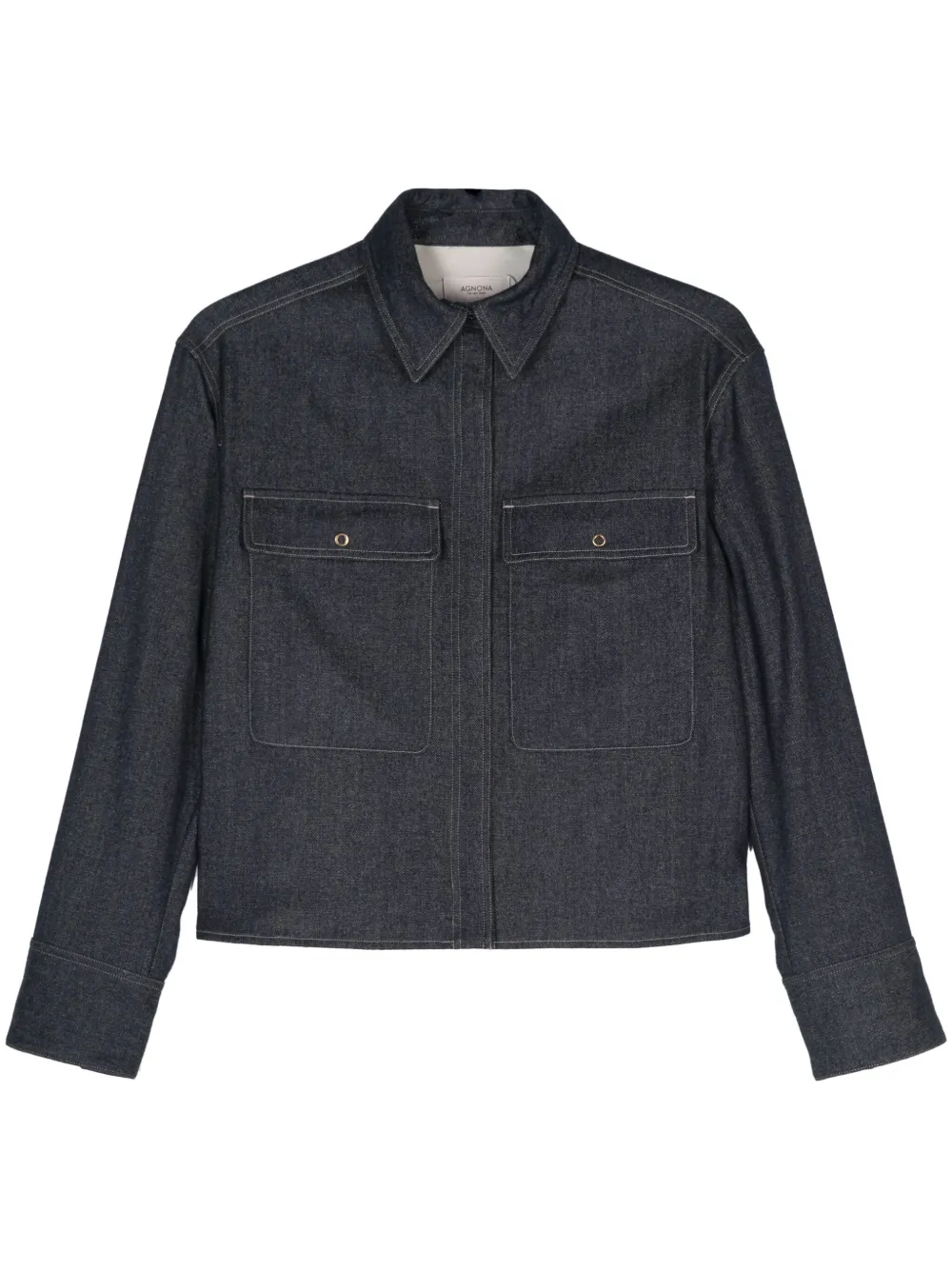 Agnona logo-plaque shirt - Blue