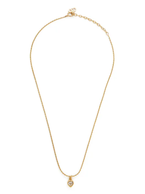 Collier à petit pendentif cœur strassé - Christian Dior Pre-Owned - Modalova
