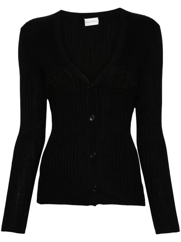 Magda Butrym Crochet-bra Cardigan in Black