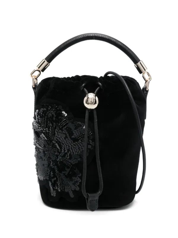 BALENCIAGA ブラック ベロア パーティーバッグ