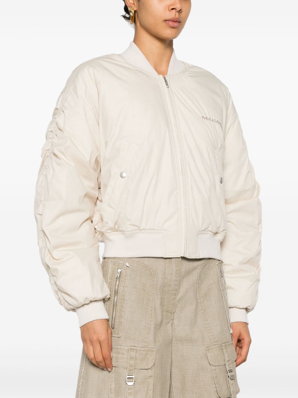 Shop Marant Etoile Bessime Bomber Jacket In Neutrals