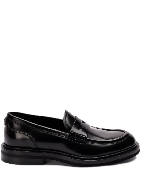 【関税＆送料込み】Dolce & Gabbana Black Calfskin Loafer Wi Polished calfskin loafers in Black for Women | Dolce&Gabbana® US