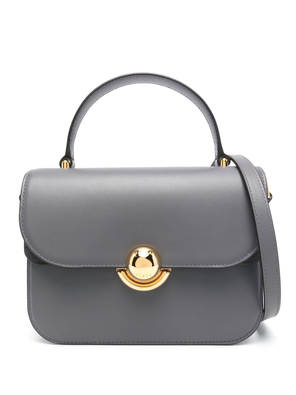 Furla Shopper met gegraveerd logo Grijs