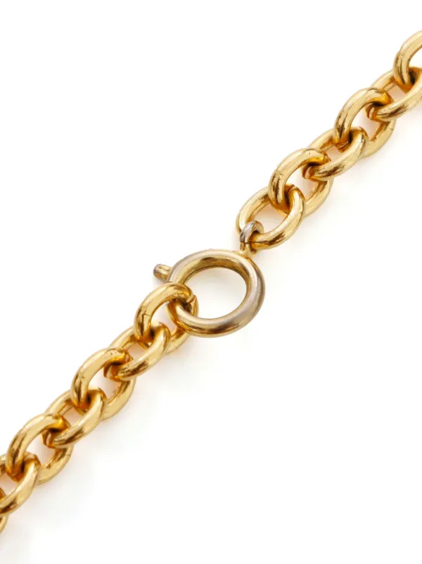 【CELINE】vintage gold l necklace/waist chain★ゴールド Authentic second-hand CELINE Arc de Triomphe gold chain long