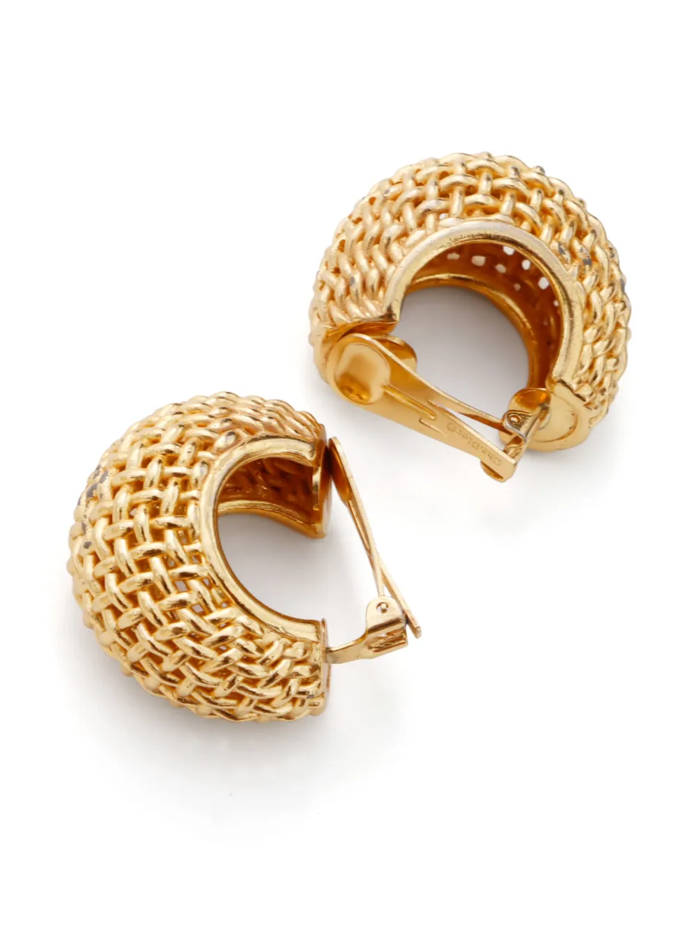 Pre-owned Dior Huggie Clip-on Earrings In Gold