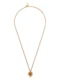 Christian Dior Pre-Owned CD heart rhinestone necklace - Gold