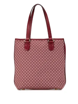 Celine Pre Owned 20th Century Macadam Canvas Tote Bag Red FARFETCH TW