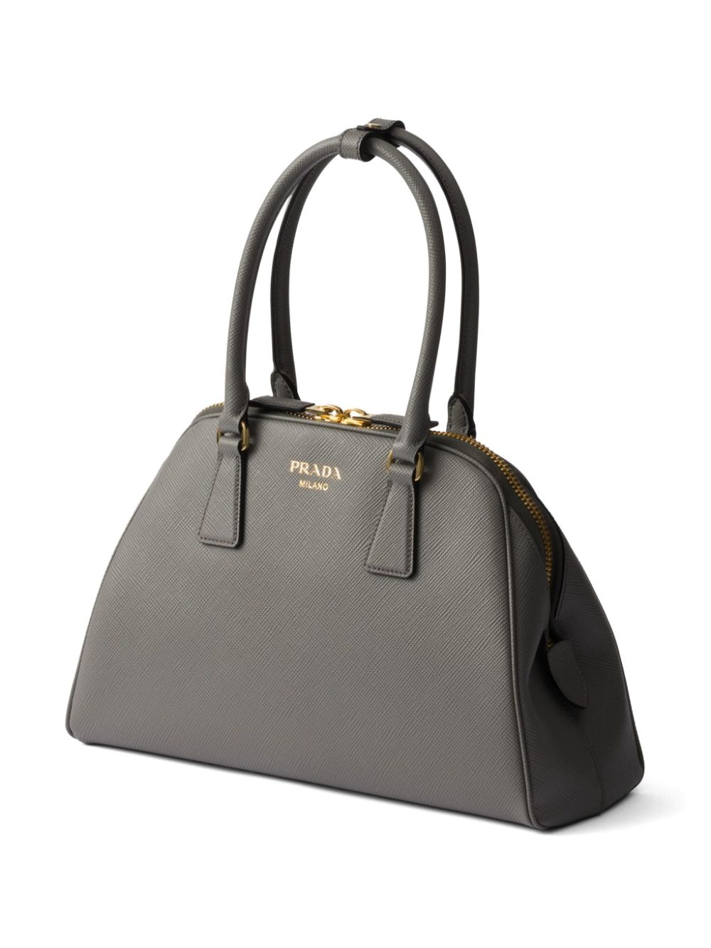 Shop Prada Medium Saffiano Leather Tote Bag In Grey