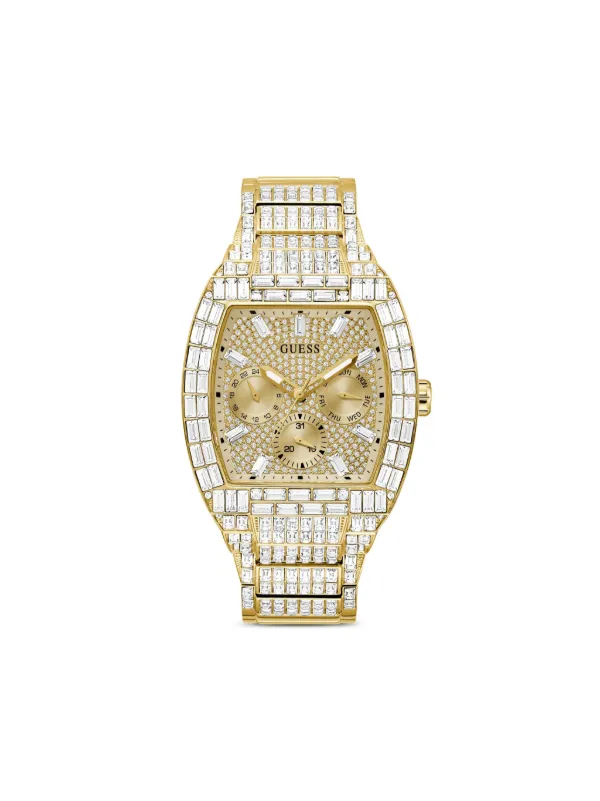 GUESS USA Horloge Met Kristallen 43 Mm Beige FARFETCH NL
