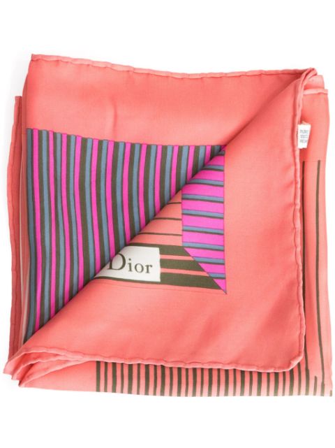 Christian Dior 1970s striped silk scarf Women