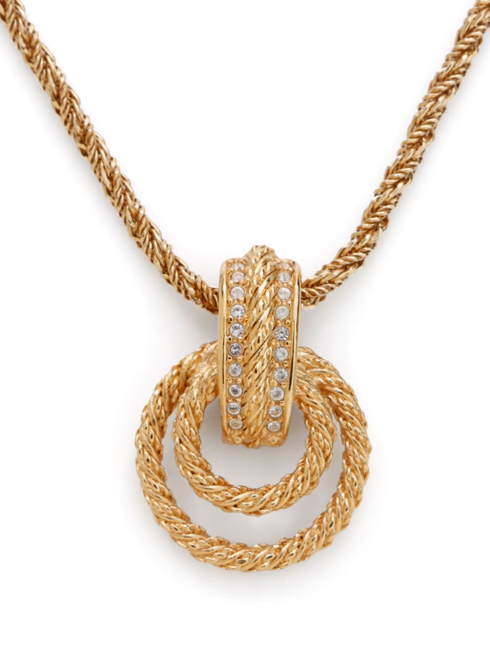 Christian Dior Pre-Owned rhinestone pendant necklace - Goud