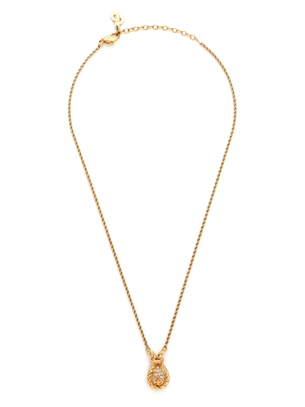 Christian Dior Pre-Owned قلادة CD مزينة بحجر الراين | ذهبي | Image 1