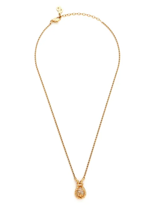 Collier CD à strass - Christian Dior Pre-Owned - Modalova