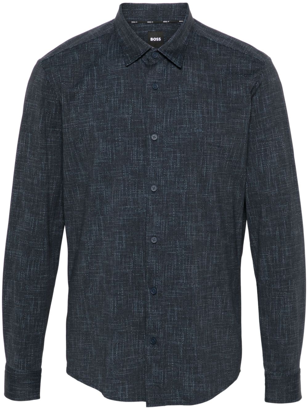 BOSS abstract-pattern shirt - Blue