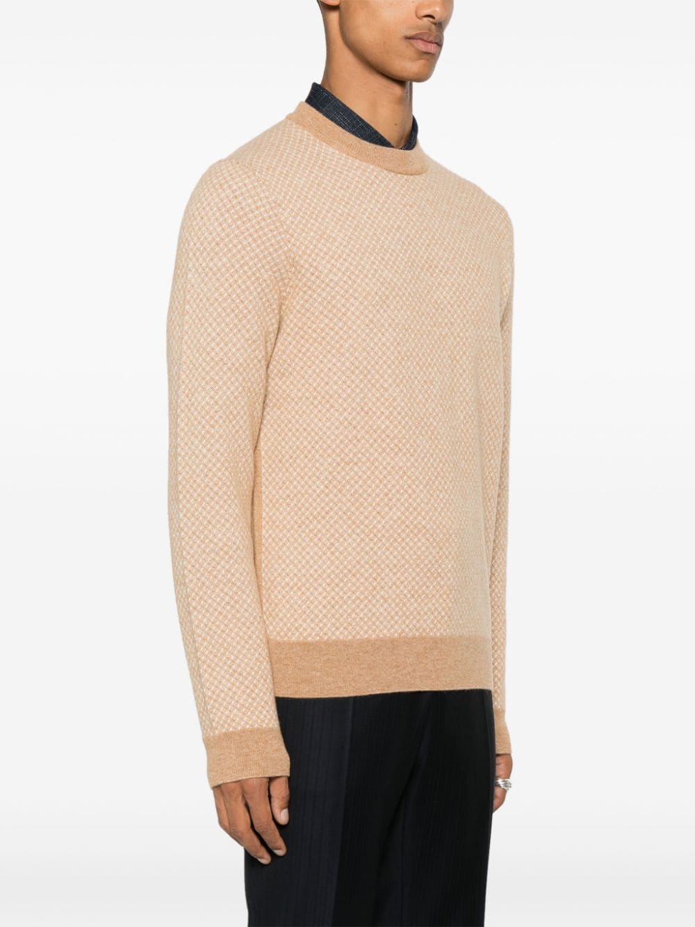 Shop Hugo Boss Logo-tag Sweater In Neutrals