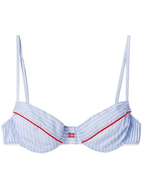 Miu Miu stripe-print bra