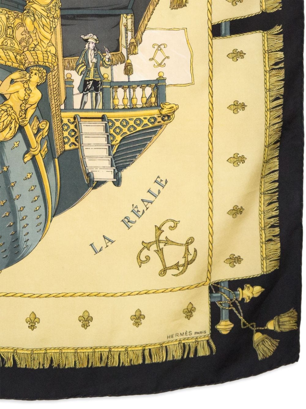 Hermès Pre-Owned 1953 Vue Du Carrosse La Galère La Réale scarf - Zwart