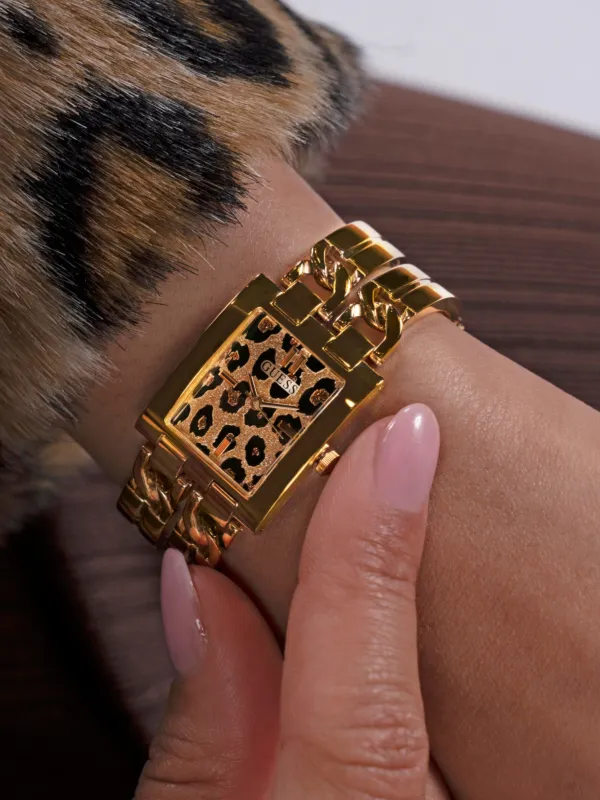 (取寄) ゲス レディース  GUESS women Guinna Leopard GUESS USA Mod ID 24mm | Neutrals | FARFETCH