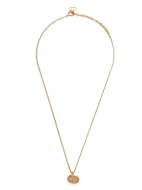Collier en plaqué à pendentif CD - Christian Dior Pre-Owned - Modalova