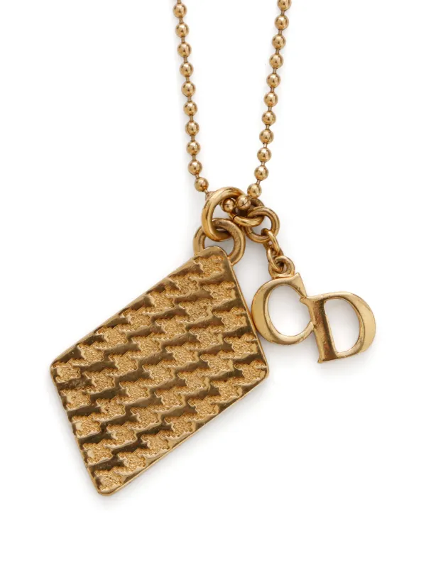 アクセサリー Christian Dior Logo CD Gold necklace Christian Dior Pre-Owned CD Logo Necklace | Gold | FARFETCH RO
