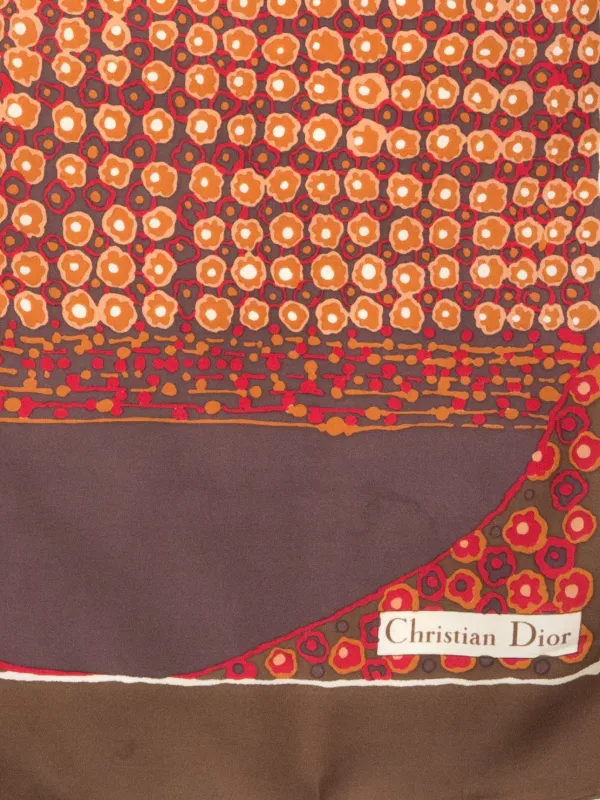 Christian Dior Pre-Owned 1970s abstract-print Scarf Brown