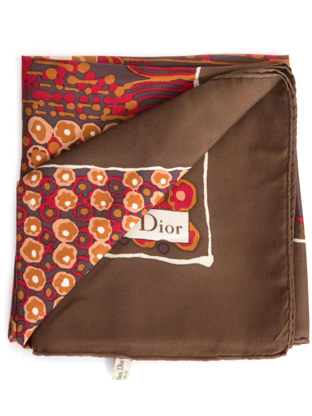 Christian Dior Pre-Owned 1970s abstract-print scarf - Brown