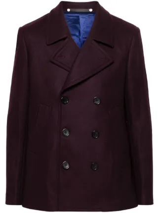 PS Paul Smith notched lapel Peacoat Purple FARFETCH