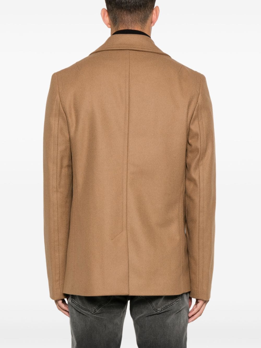 Shop Ps By Paul Smith Notched-lapel Peacoat In Neutrals