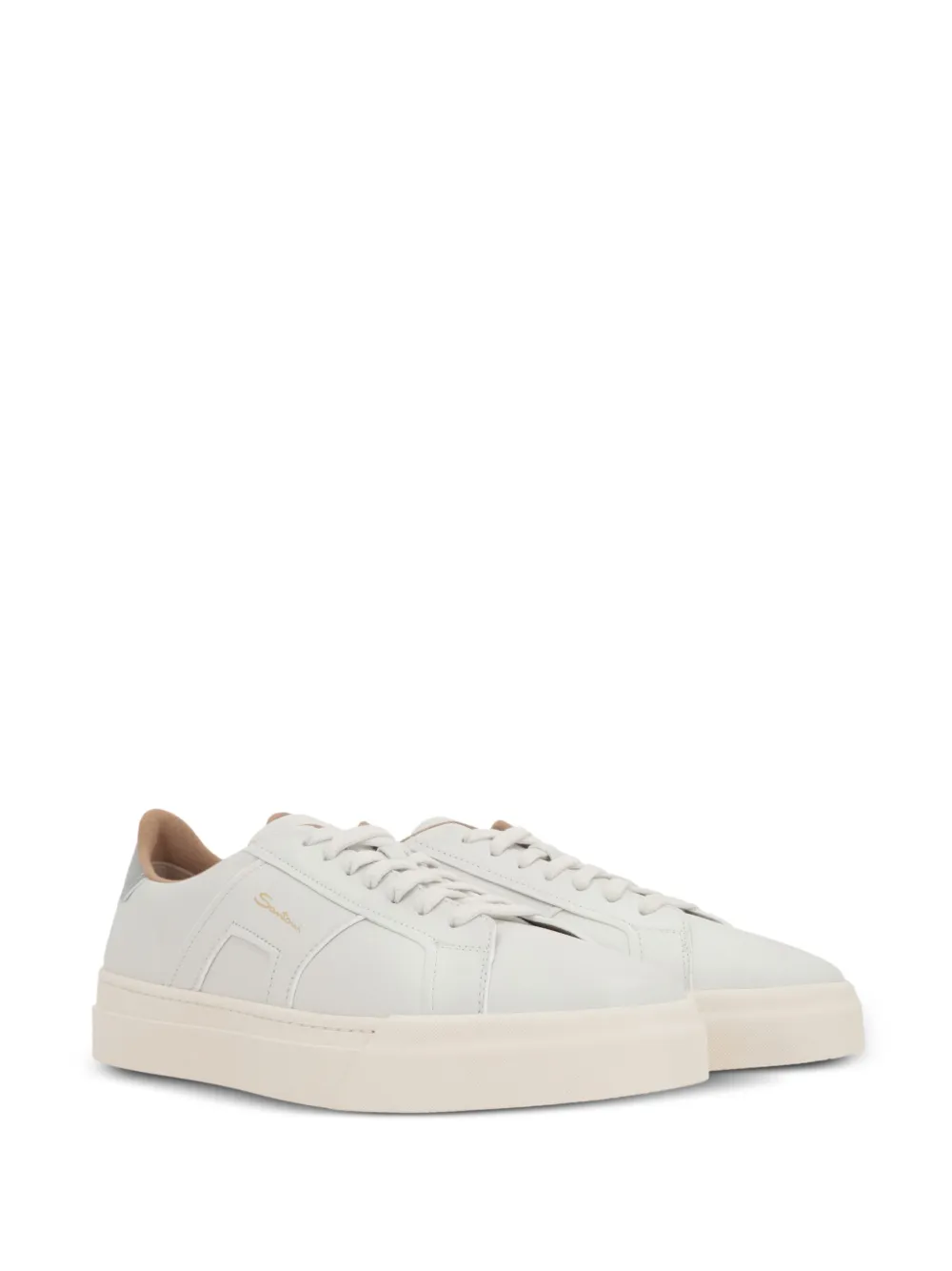 Santoni leather sneakers - Wit