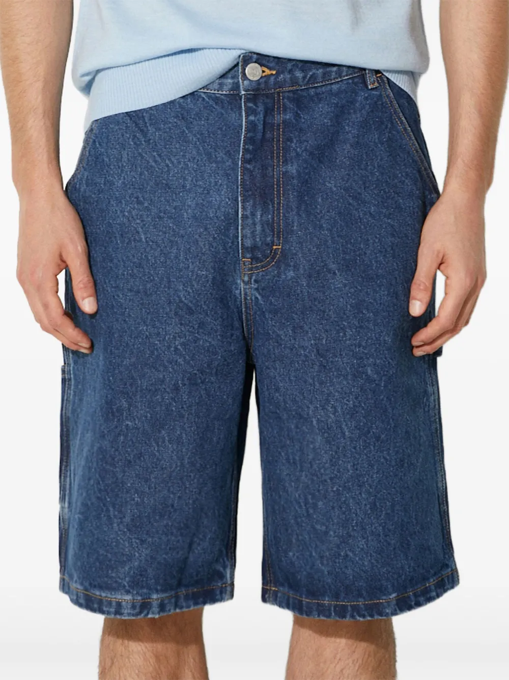 Icecream -patch Denim Shorts In Blue