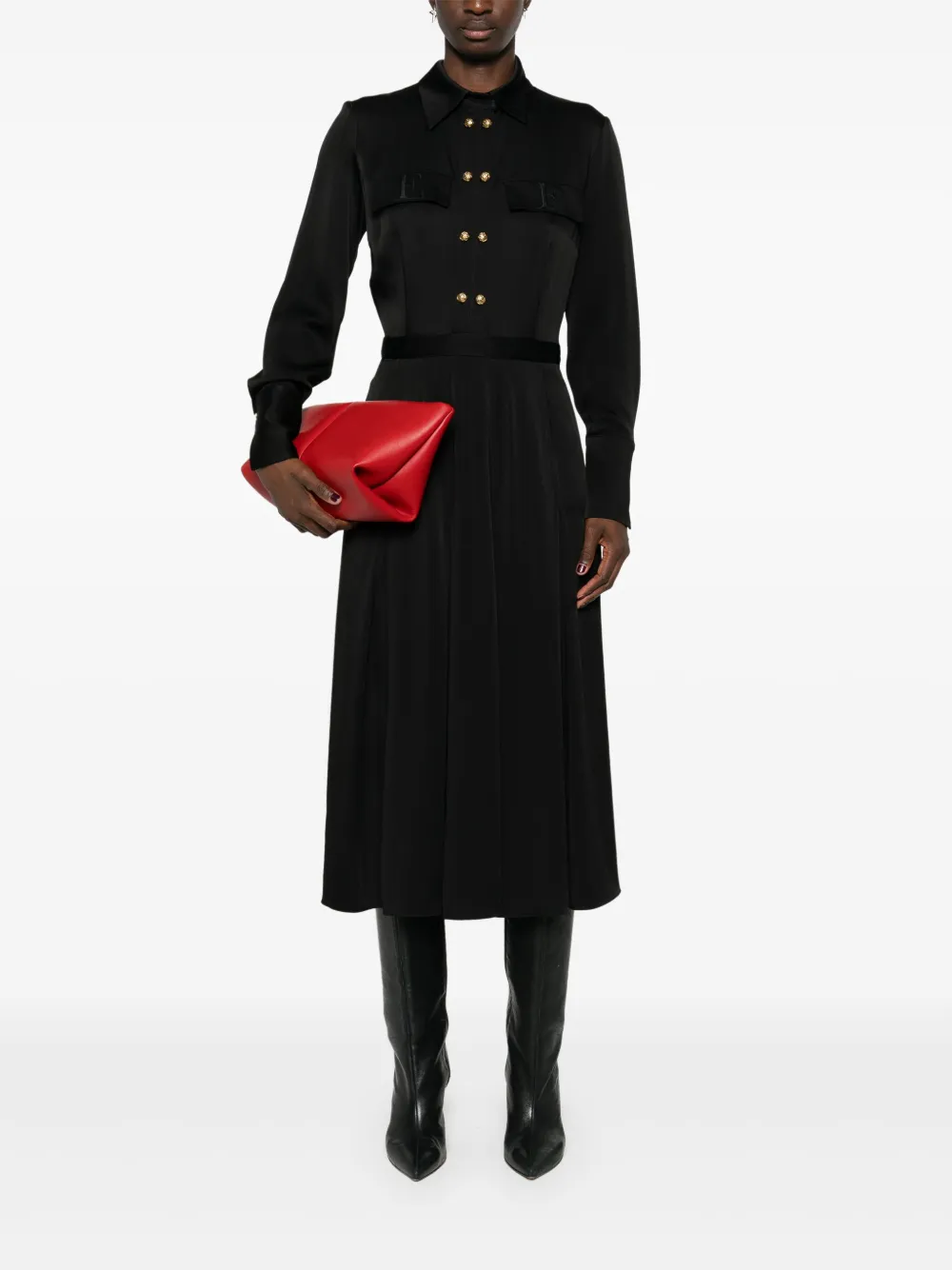 Elisabetta Franchi Crêpe blousejurk - Zwart